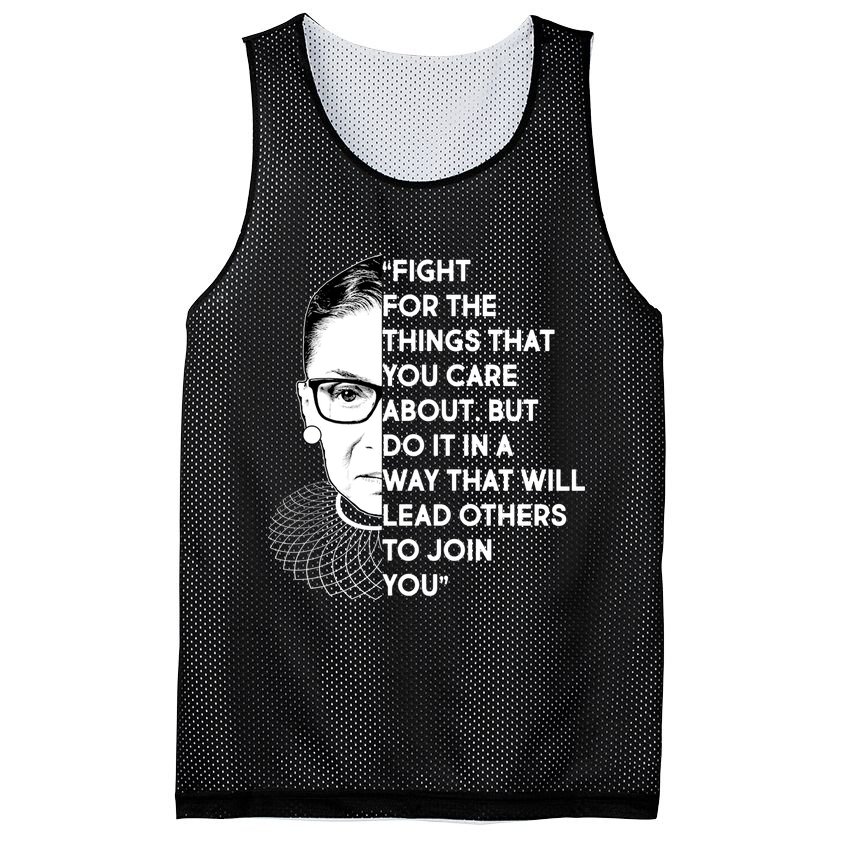 Ruth Bader Ginsburg Fight the Things You Care About Quote Mesh Reversible Basketball Jersey Tank