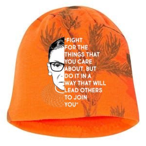 Ruth Bader Ginsburg Fight the Things You Care About Quote Kati - Camo Knit Beanie