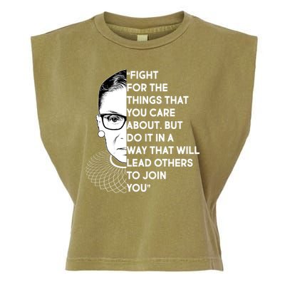 Ruth Bader Ginsburg Fight the Things You Care About Quote Garment-Dyed Women's Muscle Tee