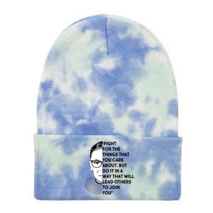 Ruth Bader Ginsburg Fight the Things You Care About Quote Tie Dye 12in Knit Beanie