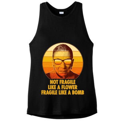 Ruth Bader Ginsburg Fragile Like A Bomb Tribute  Ladies PosiCharge Tri-Blend Wicking Tank