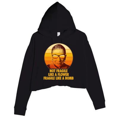 Ruth Bader Ginsburg Fragile Like A Bomb Tribute  Crop Fleece Hoodie