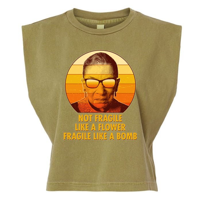 Ruth Bader Ginsburg Fragile Like A Bomb Tribute  Garment-Dyed Women's Muscle Tee