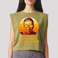 Ruth Bader Ginsburg Fragile Like A Bomb Tribute  Garment-Dyed Women's Muscle Tee