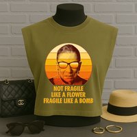 Ruth Bader Ginsburg Fragile Like A Bomb Tribute  Garment-Dyed Women's Muscle Tee