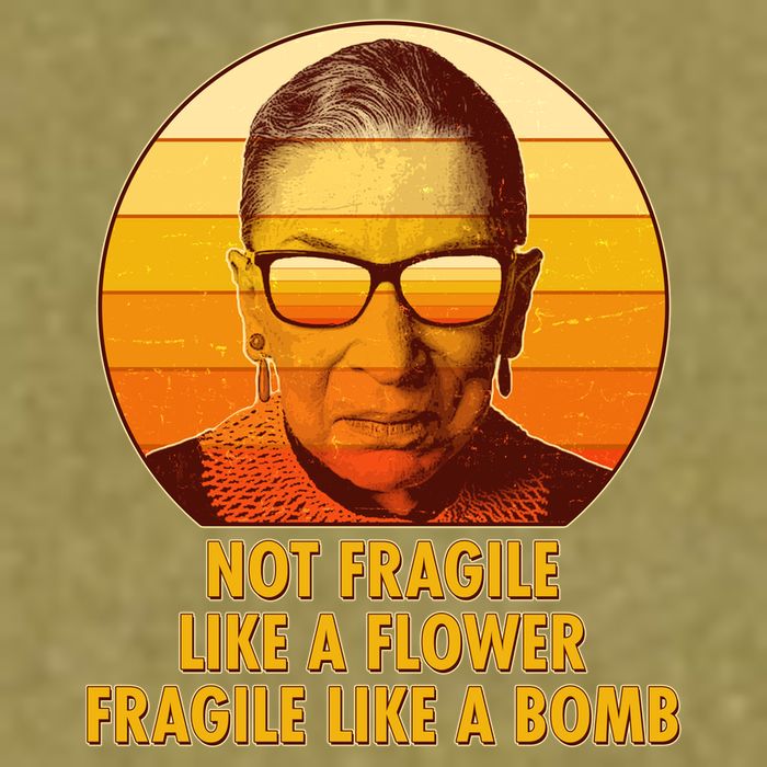 Ruth Bader Ginsburg Fragile Like A Bomb Tribute  Garment-Dyed Women's Muscle Tee