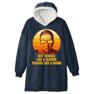 Ruth Bader Ginsburg Fragile Like A Bomb Tribute  Hooded Wearable Blanket