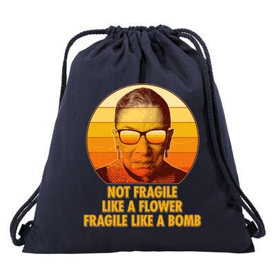 Ruth Bader Ginsburg Fragile Like A Bomb Tribute  Drawstring Bag