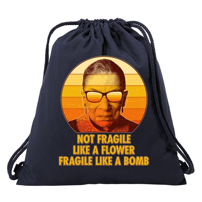 Ruth Bader Ginsburg Fragile Like A Bomb Tribute  Drawstring Bag