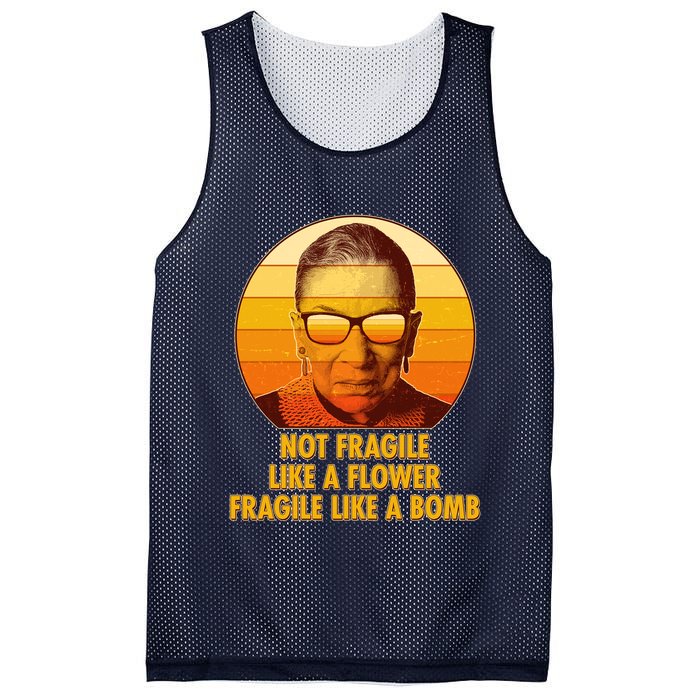 Ruth Bader Ginsburg Fragile Like A Bomb Tribute  Mesh Reversible Basketball Jersey Tank