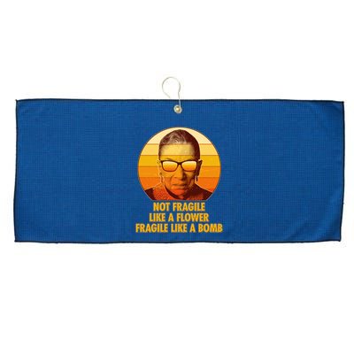 Ruth Bader Ginsburg Fragile Like A Bomb Tribute  Large Microfiber Waffle Golf Towel