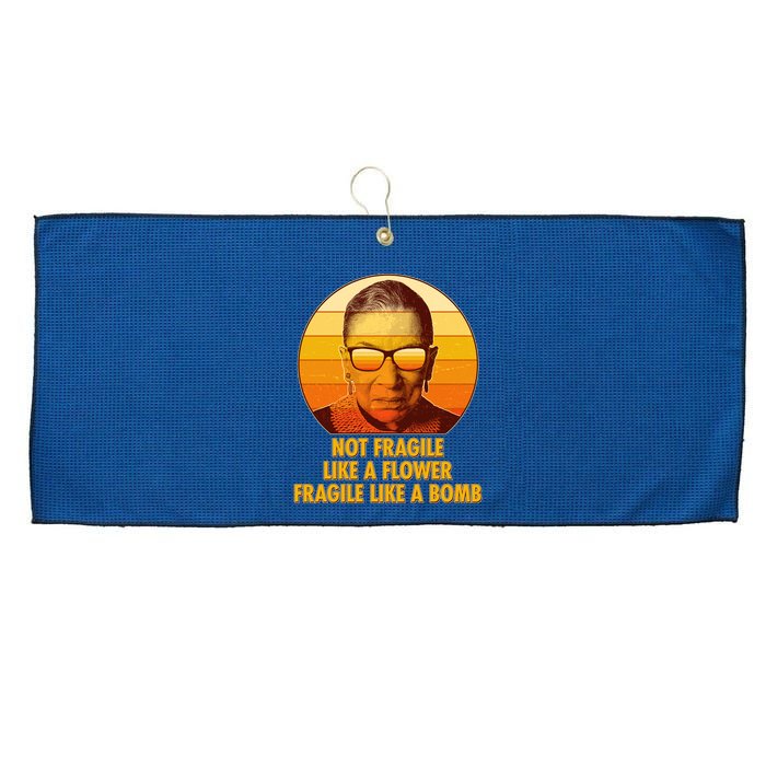 Ruth Bader Ginsburg Fragile Like A Bomb Tribute  Large Microfiber Waffle Golf Towel