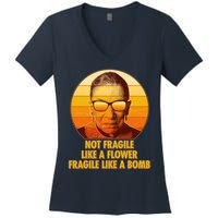 Ruth Bader Ginsburg Fragile Like A Bomb Tribute  Women's V-Neck T-Shirt