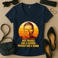 Ruth Bader Ginsburg Fragile Like A Bomb Tribute  Women's V-Neck T-Shirt