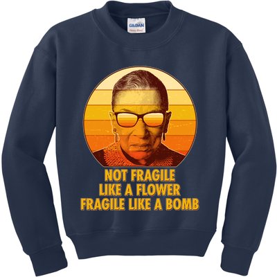 Ruth Bader Ginsburg Fragile Like A Bomb Tribute  Kids Sweatshirt