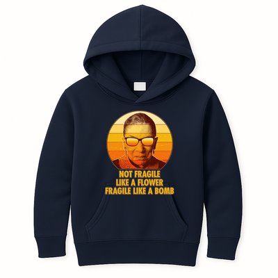 Ruth Bader Ginsburg Fragile Like A Bomb Tribute  Kids Hoodie