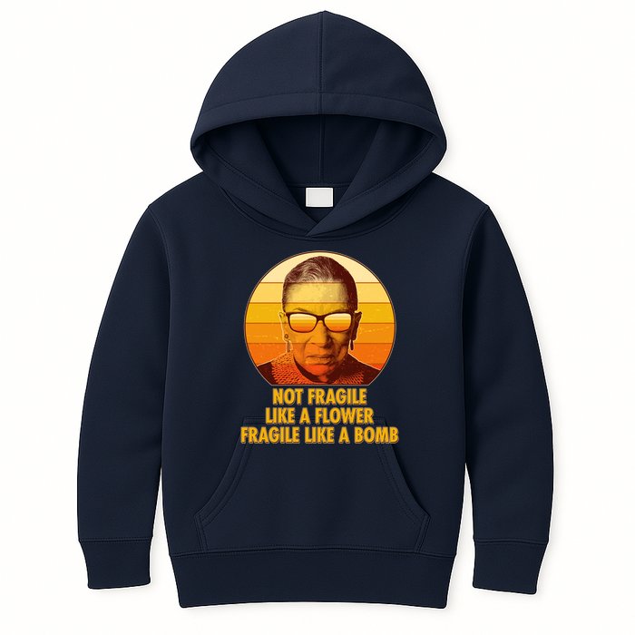 Ruth Bader Ginsburg Fragile Like A Bomb Tribute  Kids Hoodie