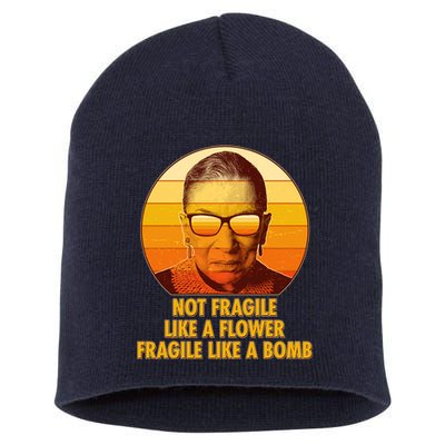 Ruth Bader Ginsburg Fragile Like A Bomb Tribute  Short Acrylic Beanie