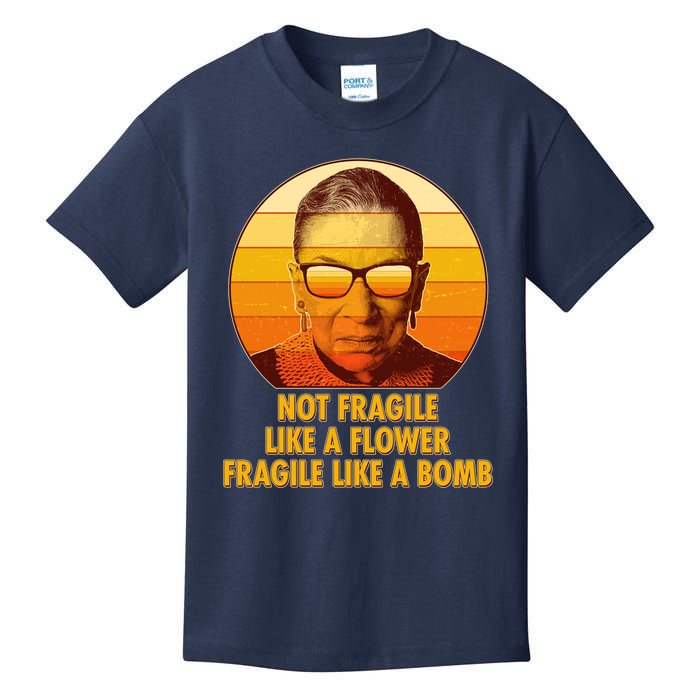 Ruth Bader Ginsburg Fragile Like A Bomb Tribute  Kids T-Shirt
