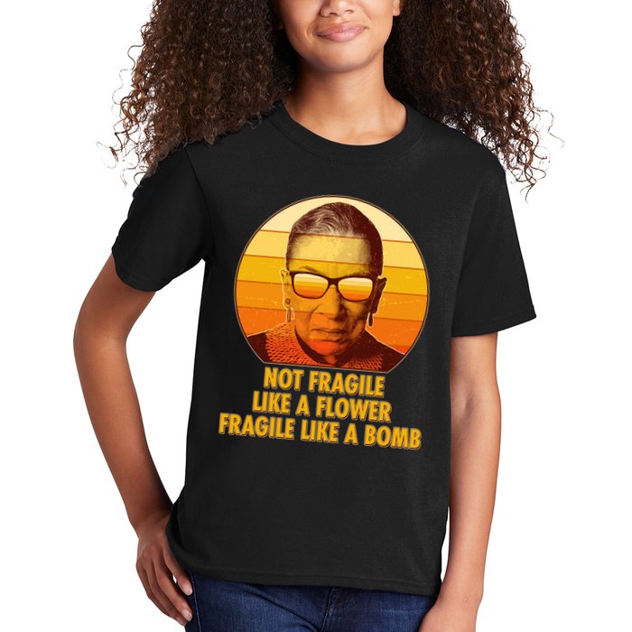Ruth Bader Ginsburg Fragile Like A Bomb Tribute  Kids T-Shirt