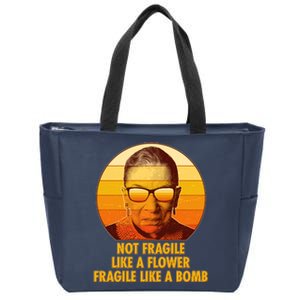 Ruth Bader Ginsburg Fragile Like A Bomb Tribute  Zip Tote Bag