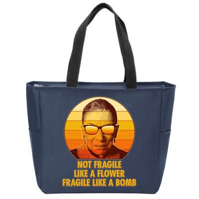 Ruth Bader Ginsburg Fragile Like A Bomb Tribute  Zip Tote Bag