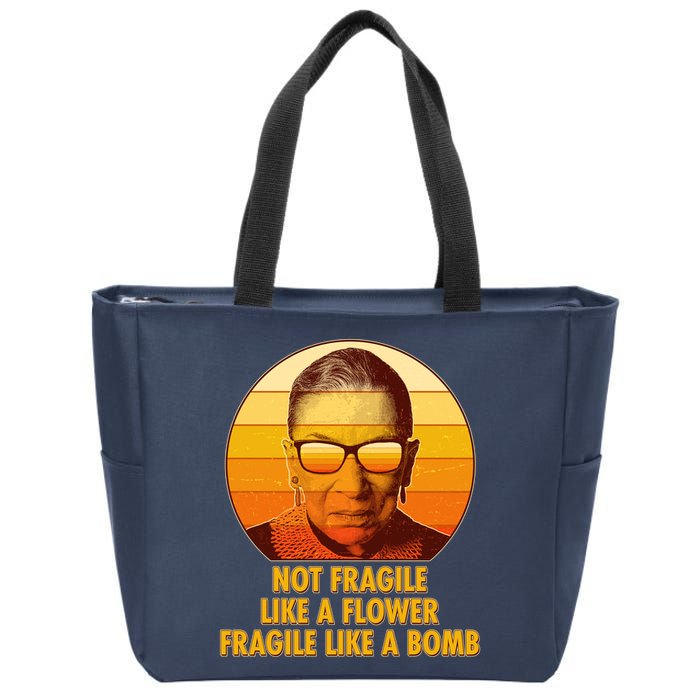 Ruth Bader Ginsburg Fragile Like A Bomb Tribute  Zip Tote Bag
