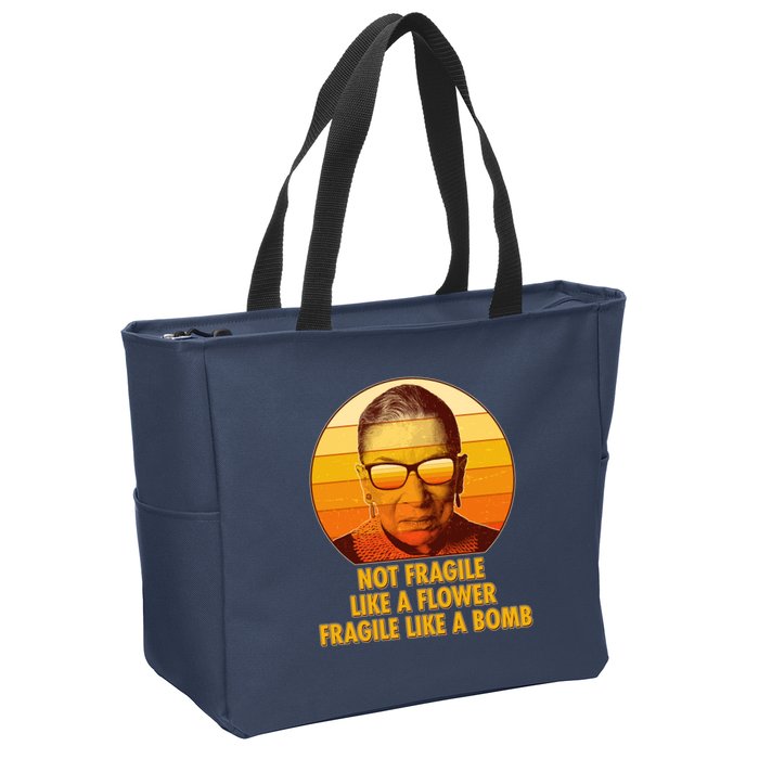 Ruth Bader Ginsburg Fragile Like A Bomb Tribute  Zip Tote Bag