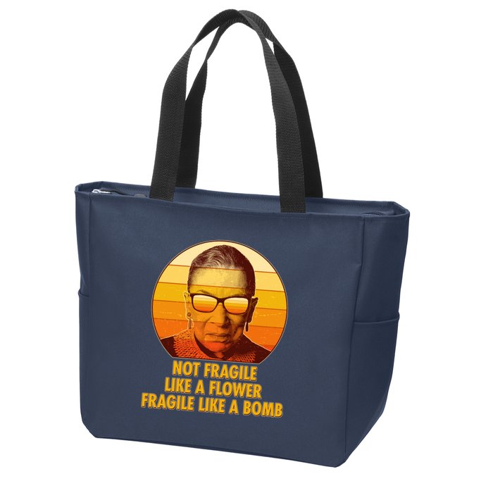 Ruth Bader Ginsburg Fragile Like A Bomb Tribute  Zip Tote Bag