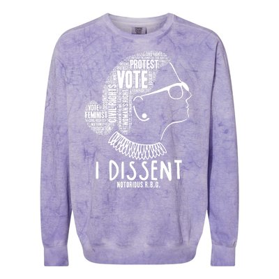 Ruth Bader Ginsburg I Dissent Notorious RBG Tribute Quotes Colorblast Crewneck Sweatshirt