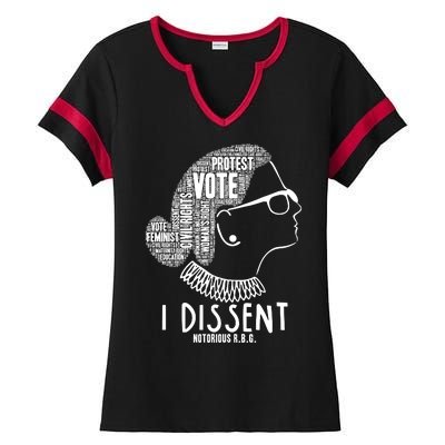 Ruth Bader Ginsburg I Dissent Notorious RBG Tribute Quotes Ladies Halftime Notch Neck Tee