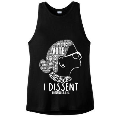 Ruth Bader Ginsburg I Dissent Notorious RBG Tribute Quotes Ladies PosiCharge Tri-Blend Wicking Tank