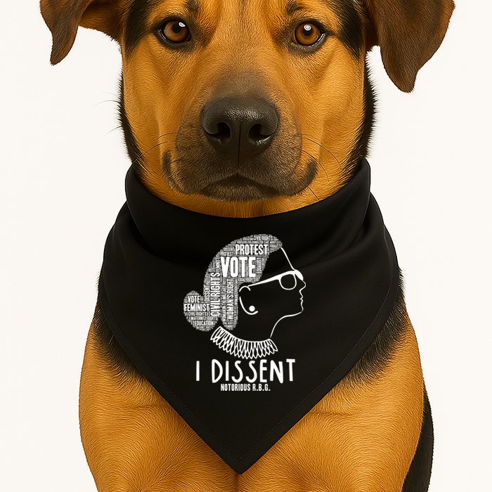 Ruth Bader Ginsburg I Dissent Notorious RBG Tribute Quotes USA-Made Doggie Bandana
