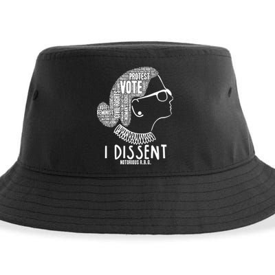 Ruth Bader Ginsburg I Dissent Notorious RBG Tribute Quotes Sustainable Bucket Hat