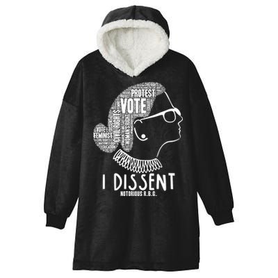 Ruth Bader Ginsburg I Dissent Notorious RBG Tribute Quotes Hooded Wearable Blanket