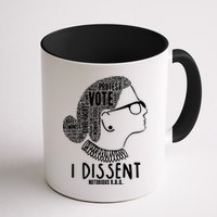 Ruth Bader Ginsburg I Dissent Notorious RBG Tribute Quotes Mug