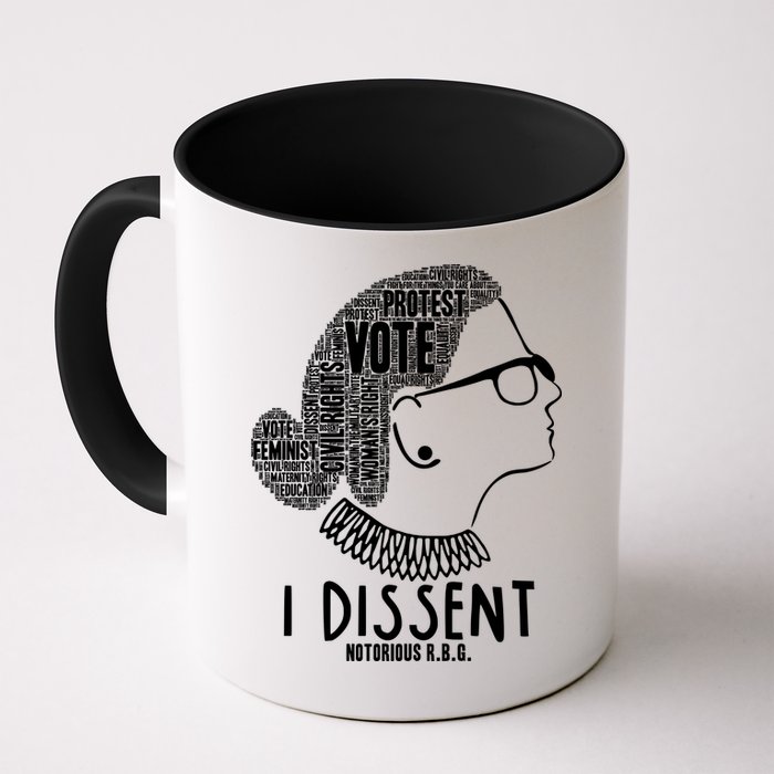 Ruth Bader Ginsburg I Dissent Notorious RBG Tribute Quotes Mug