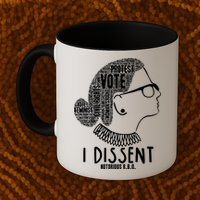Ruth Bader Ginsburg I Dissent Notorious RBG Tribute Quotes Mug