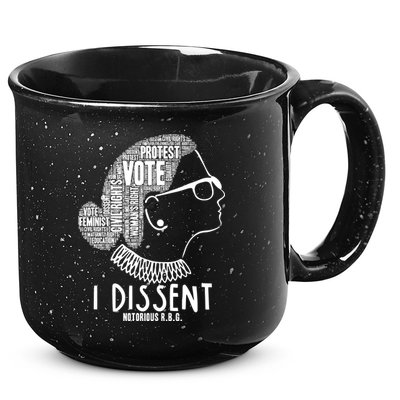 Ruth Bader Ginsburg I Dissent Notorious RBG Tribute Quotes 15oz Campfire Ceramic Mug