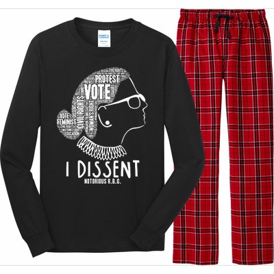 Ruth Bader Ginsburg I Dissent Notorious RBG Tribute Quotes Long Sleeve Pajama Set