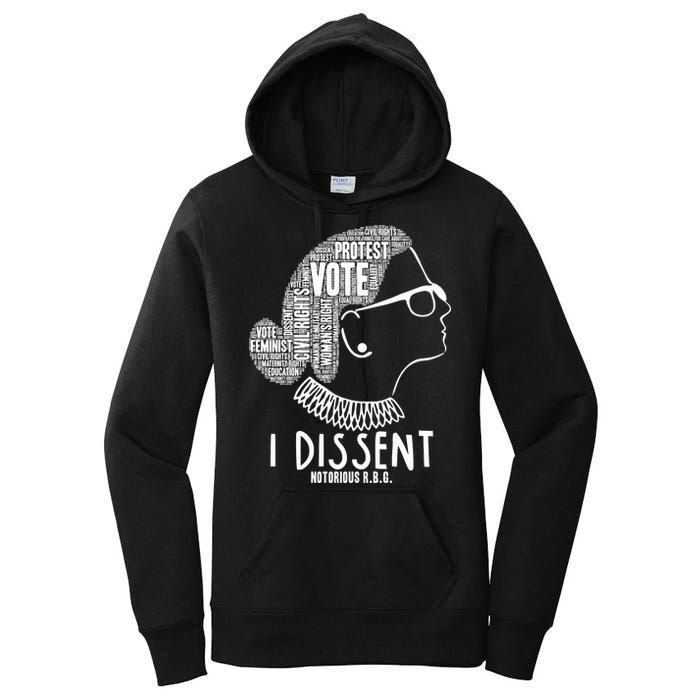 Ruth Bader Ginsburg I Dissent Notorious RBG Tribute Quotes Women's Pullover Hoodie