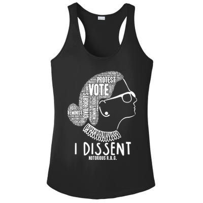 Ruth Bader Ginsburg I Dissent Notorious RBG Tribute Quotes Ladies PosiCharge Competitor Racerback Tank