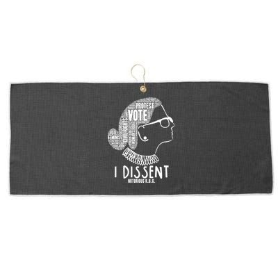 Ruth Bader Ginsburg I Dissent Notorious RBG Tribute Quotes Large Microfiber Waffle Golf Towel