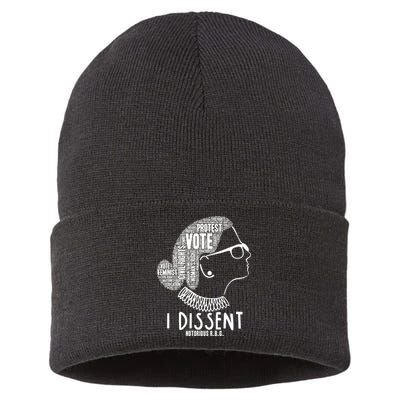 Ruth Bader Ginsburg I Dissent Notorious RBG Tribute Quotes Sustainable Knit Beanie
