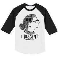 Ruth Bader Ginsburg I Dissent Notorious RBG Tribute Quotes Baseball Sleeve Shirt