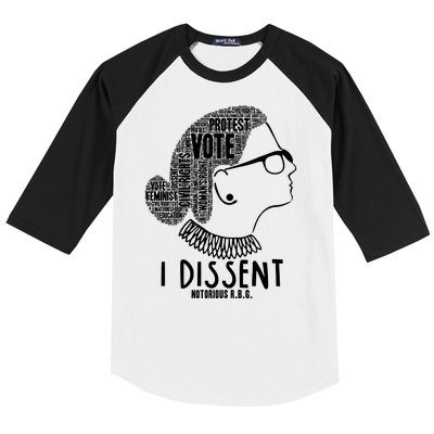 Ruth Bader Ginsburg I Dissent Notorious RBG Tribute Quotes Baseball Sleeve Shirt