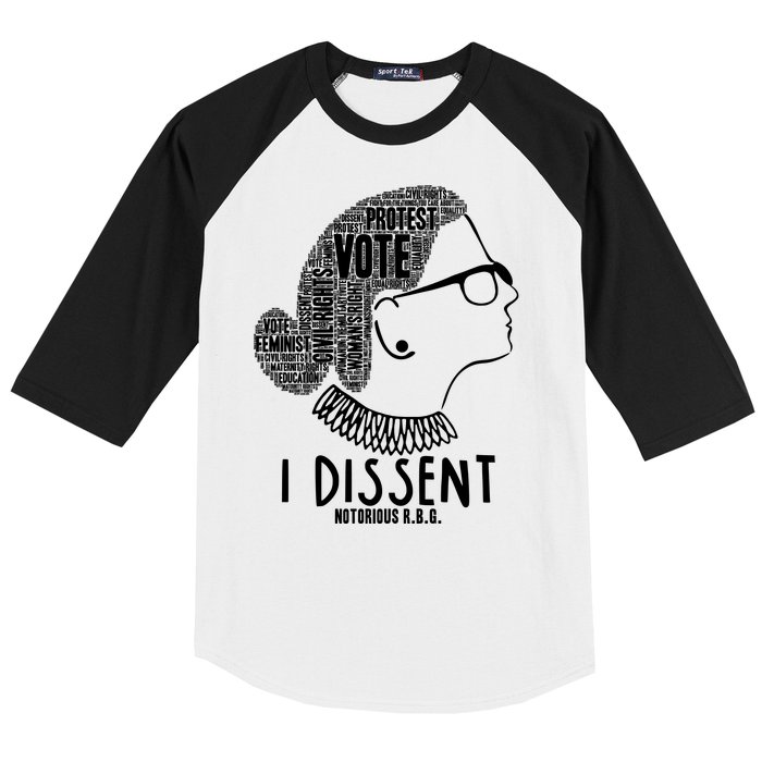 Ruth Bader Ginsburg I Dissent Notorious RBG Tribute Quotes Baseball Sleeve Shirt