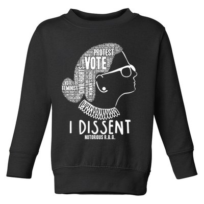 Ruth Bader Ginsburg I Dissent Notorious RBG Tribute Quotes Toddler Sweatshirt