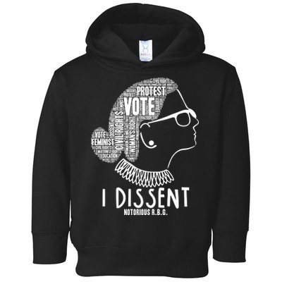 Ruth Bader Ginsburg I Dissent Notorious RBG Tribute Quotes Toddler Hoodie