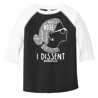 Ruth Bader Ginsburg I Dissent Notorious RBG Tribute Quotes Toddler Fine Jersey T-Shirt